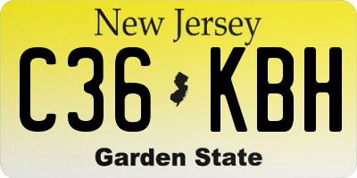 NJ license plate C36KBH