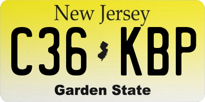 NJ license plate C36KBP