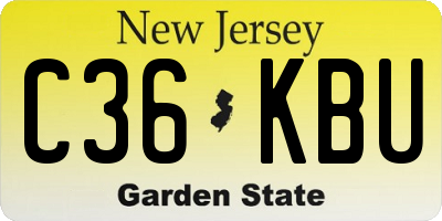 NJ license plate C36KBU