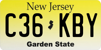 NJ license plate C36KBY