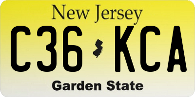 NJ license plate C36KCA