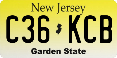 NJ license plate C36KCB
