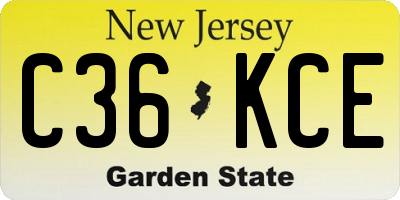 NJ license plate C36KCE