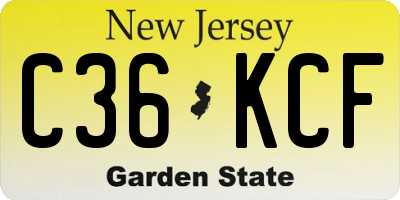 NJ license plate C36KCF