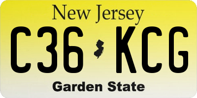 NJ license plate C36KCG