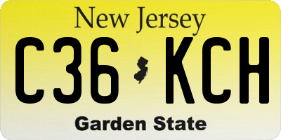 NJ license plate C36KCH