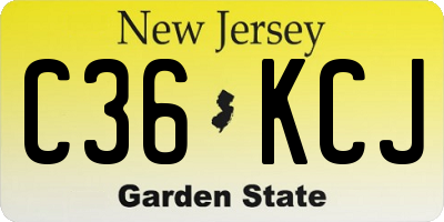 NJ license plate C36KCJ