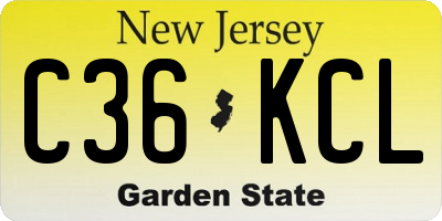 NJ license plate C36KCL