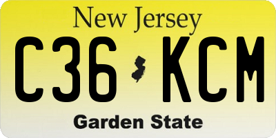 NJ license plate C36KCM