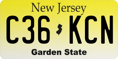 NJ license plate C36KCN