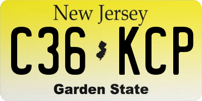 NJ license plate C36KCP