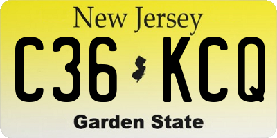 NJ license plate C36KCQ