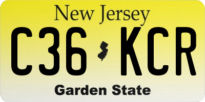 NJ license plate C36KCR