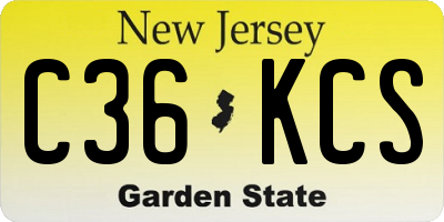 NJ license plate C36KCS