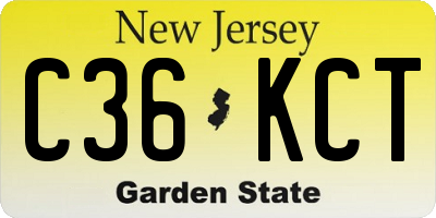 NJ license plate C36KCT