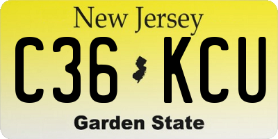 NJ license plate C36KCU