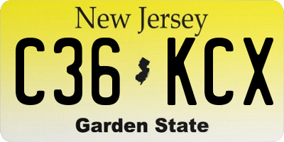 NJ license plate C36KCX