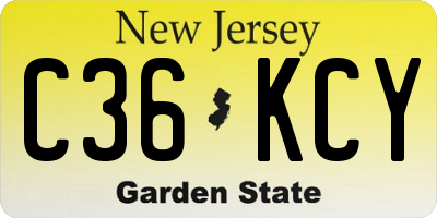 NJ license plate C36KCY