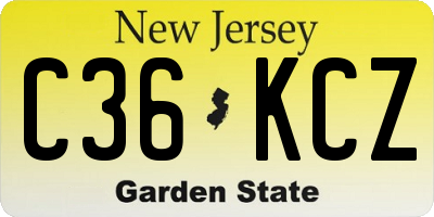 NJ license plate C36KCZ