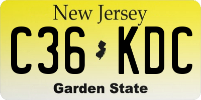 NJ license plate C36KDC