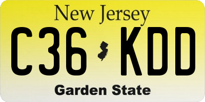 NJ license plate C36KDD