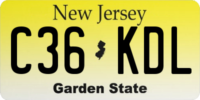 NJ license plate C36KDL
