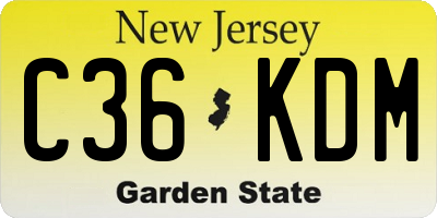 NJ license plate C36KDM