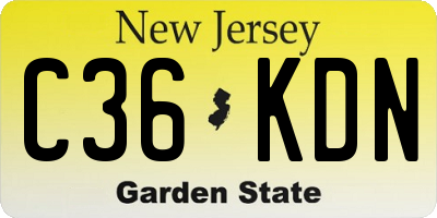 NJ license plate C36KDN