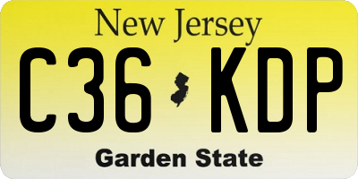NJ license plate C36KDP