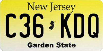 NJ license plate C36KDQ