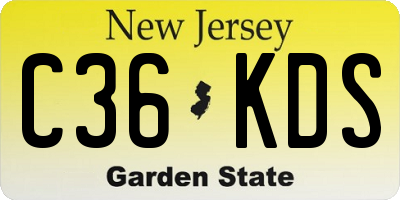 NJ license plate C36KDS