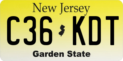 NJ license plate C36KDT