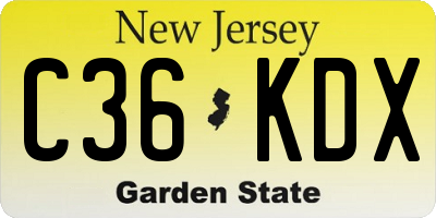 NJ license plate C36KDX