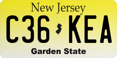 NJ license plate C36KEA