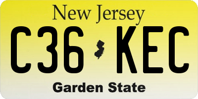 NJ license plate C36KEC