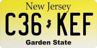 NJ license plate C36KEF