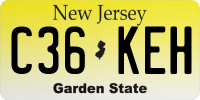 NJ license plate C36KEH