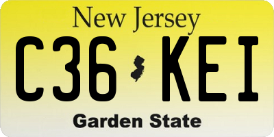 NJ license plate C36KEI