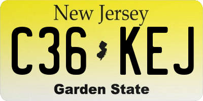 NJ license plate C36KEJ