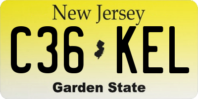 NJ license plate C36KEL