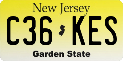 NJ license plate C36KES