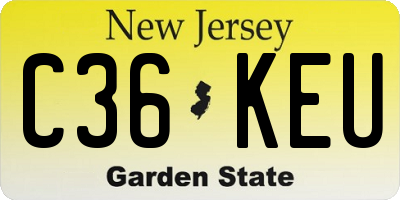NJ license plate C36KEU