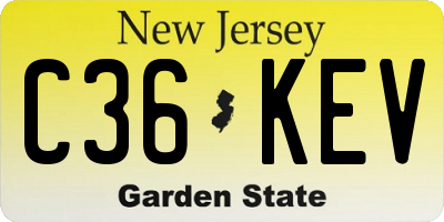 NJ license plate C36KEV