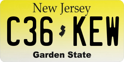 NJ license plate C36KEW