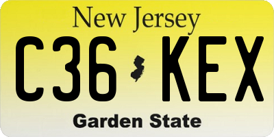 NJ license plate C36KEX