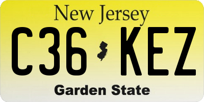 NJ license plate C36KEZ