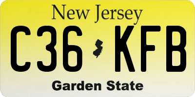 NJ license plate C36KFB