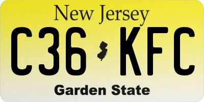 NJ license plate C36KFC