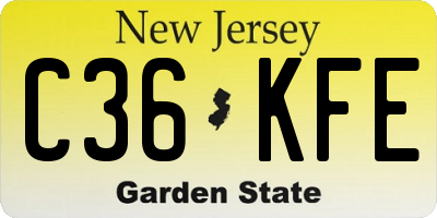 NJ license plate C36KFE
