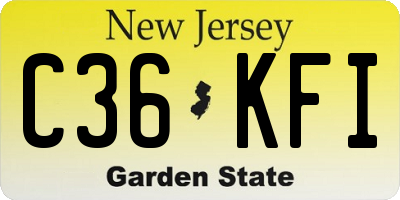 NJ license plate C36KFI
